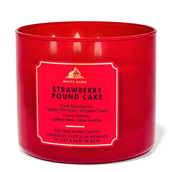 Bath & Body Works Strawberry Pound Cake Scented Candle 411gm