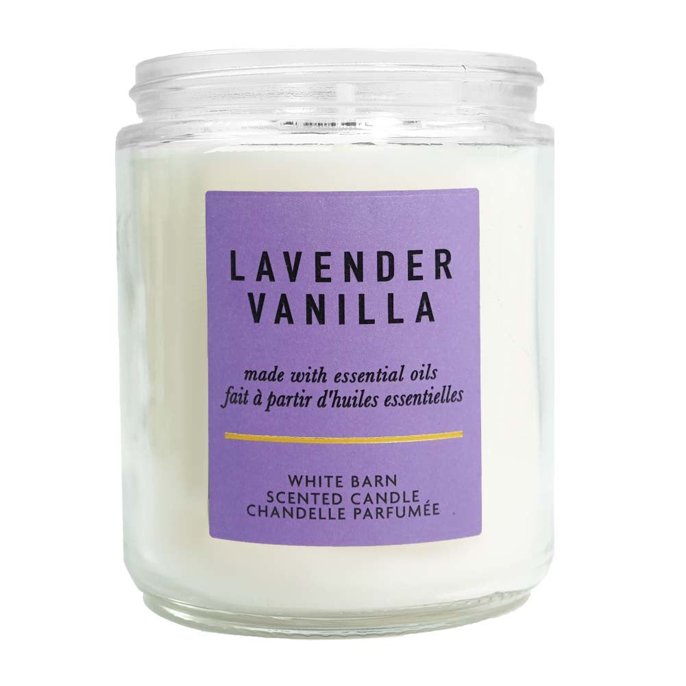 Bath & Body Works White Barn Lavender Vanilla Scented Candle 198 G