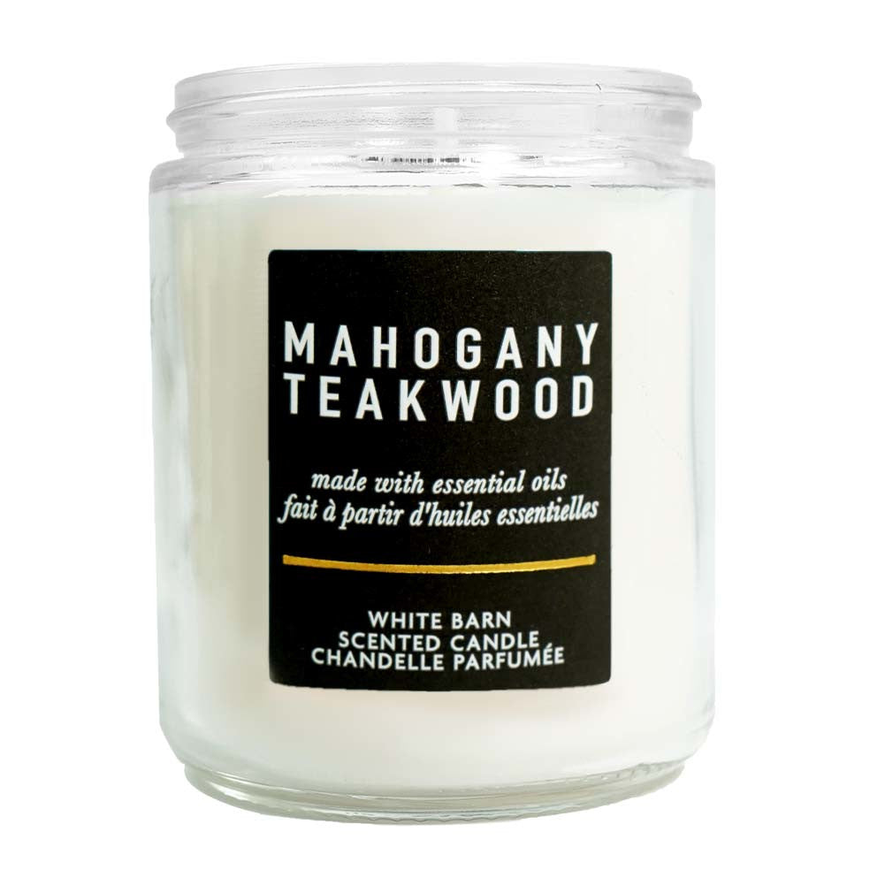 Bath & Body Works White Barn Mahogany Teakwood Scented Candle 198 G