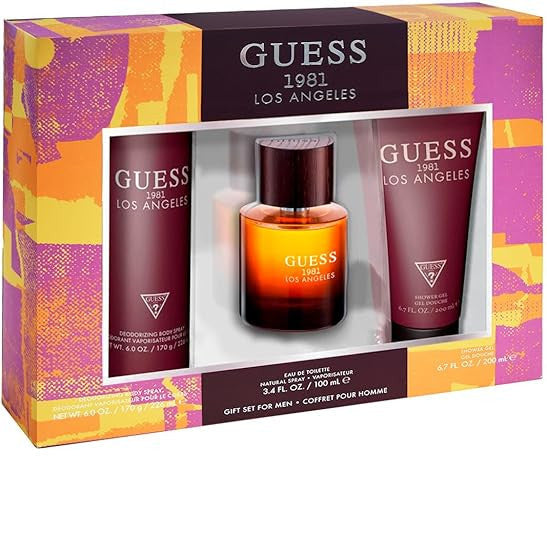 Guess 1981 Los Angeles EDT  100ml+SHower Gel 200ml +226 Body Spray Set For Men