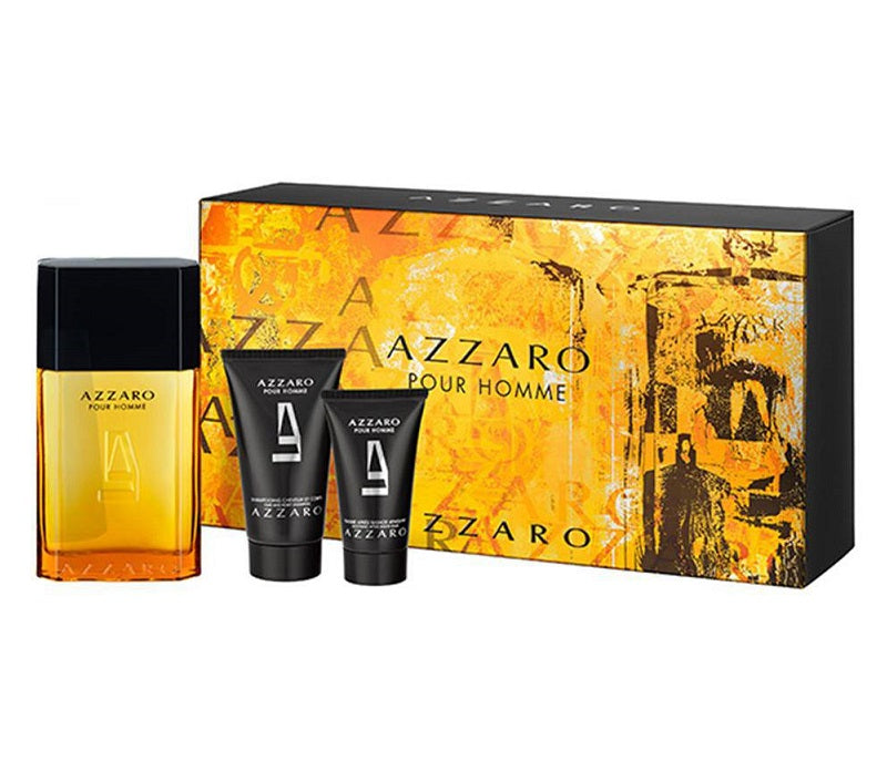 AZZARO POUR HOMME FOR MEN SET EDT 100 ml + SOOTHING AFTERSHAVE BALM 50 ml + HAIR&BODY SHAMPOO 100 ml