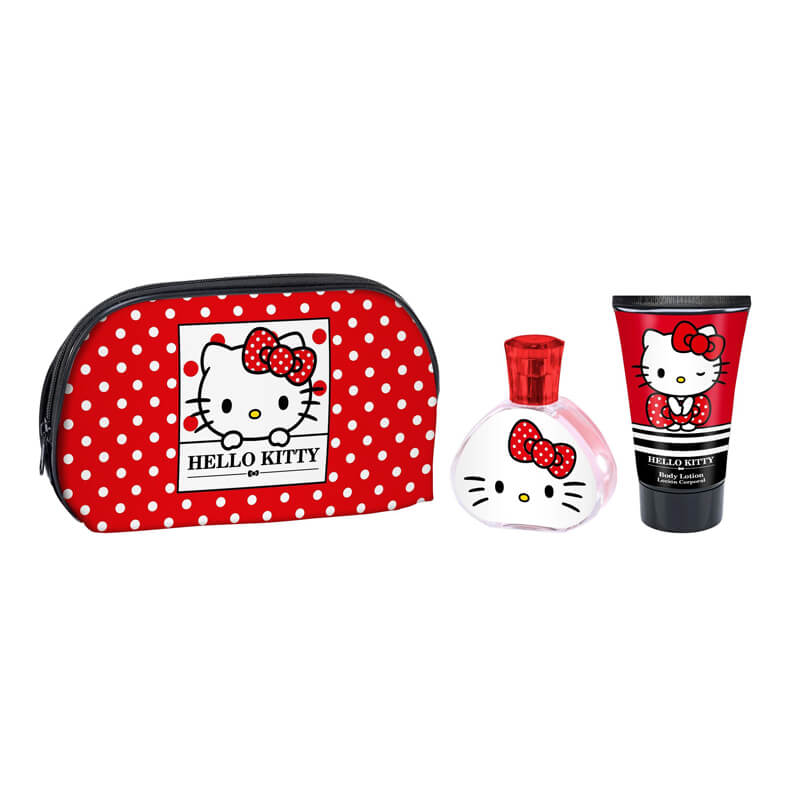 Hello Kitty EDT  50ml +100ml Body Lotion  Pouch Set