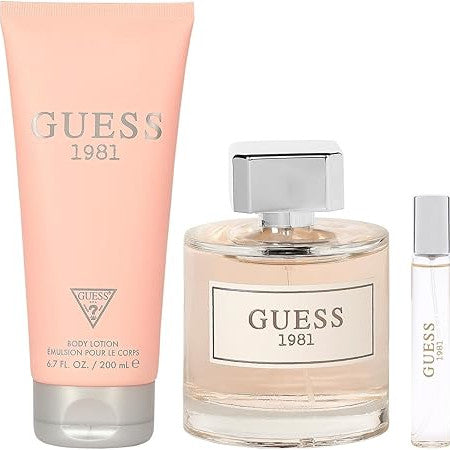 Guess 1981 EDT 100ml+15ml Mini Travel Spray +200ml Body Lotion  Set For  Women