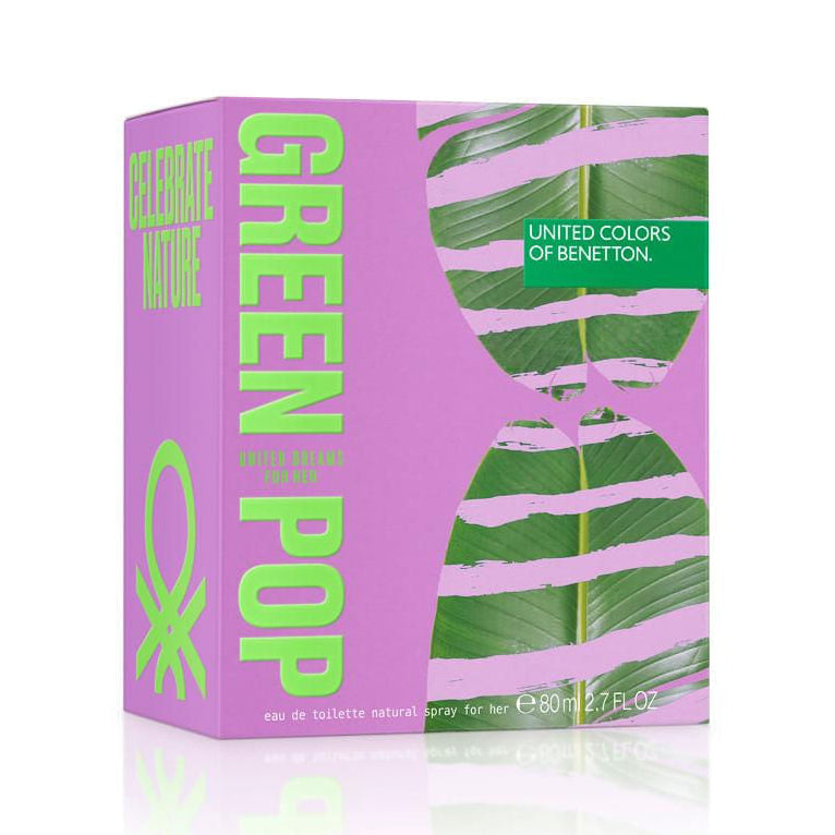 Benetton United Dreams Green Pop For Her Eau De Toilette For Women - Fruity-Floral Perfume 80ml
