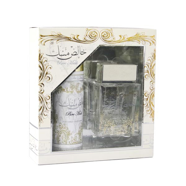 Lattafa Pure Musk giftset perfume for men and women, EDP, 100ml+deo200ml