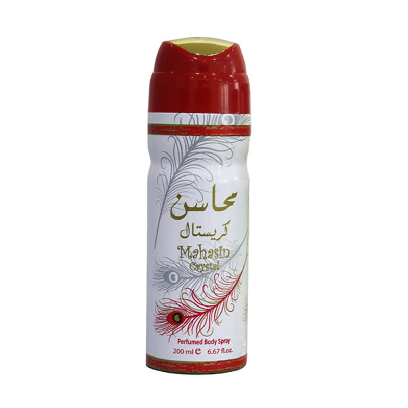 Lattafa Mahasin Crystal Perfumed deo Body Spray for Men and Women, 200ml