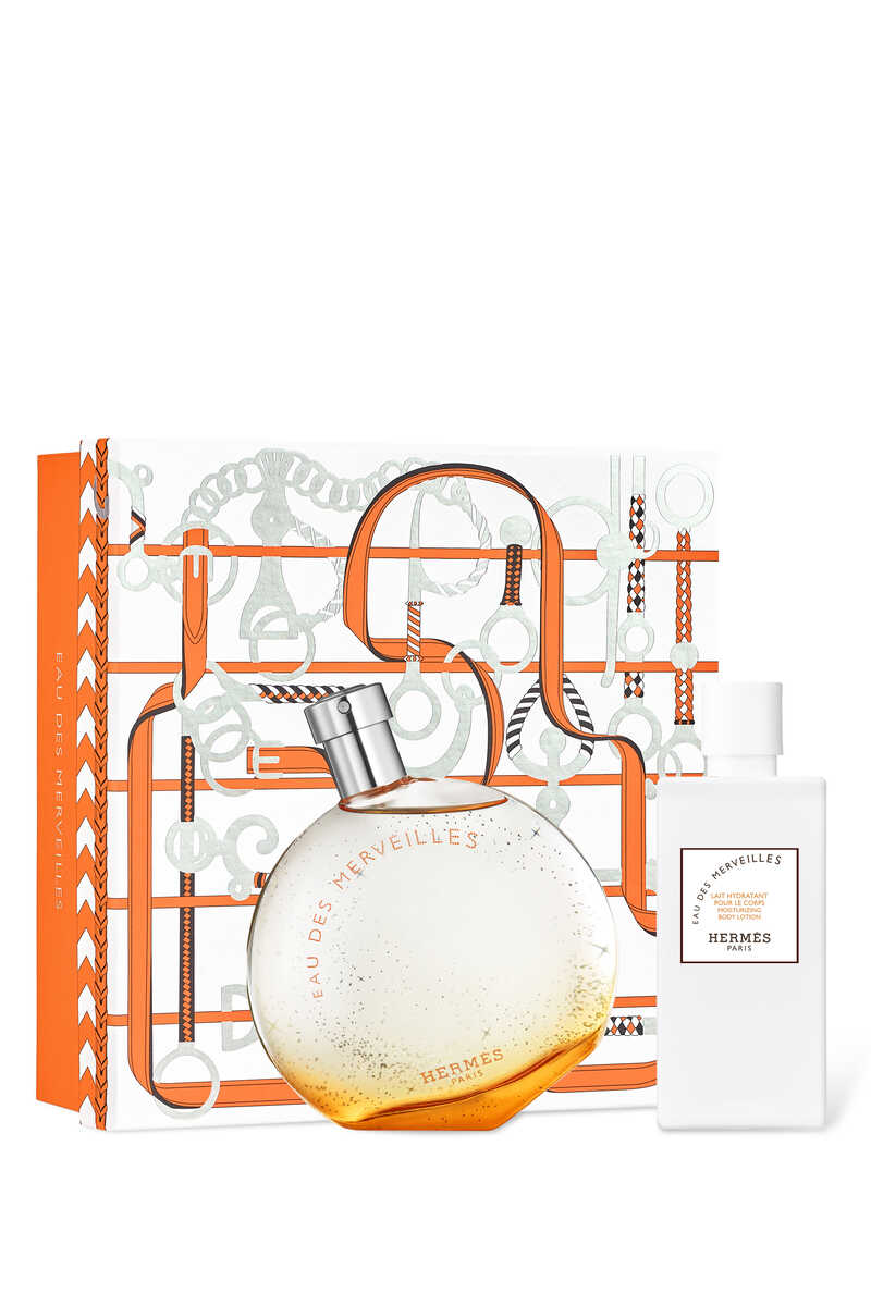 HERMES EAU DES MERVEILLES FOR WOMEN SET EDT 100 ml + MOISTURIZING BODY LOTION 80 ml