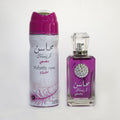 Lattafa Mahasin Crystal Violet giftset for Unisex (edp100ml+deo200ml)