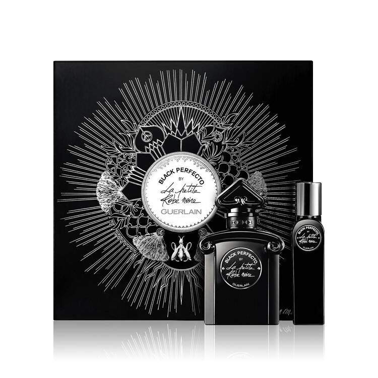 GUERLAIN BLACK PERFECTO BY LA PETITE ROBE NOIRE FOR WOMEN SET EDP FLORALE 50 ml + EDP 15 ml PURSE SPRAY