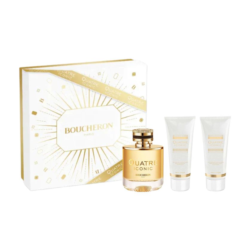 Boucheron Quatre Iconic Pour Femme For Women Set EDP 100ml + Prfm Body Lotion 100ml + Prfm Bath & Shower Gel 100ml