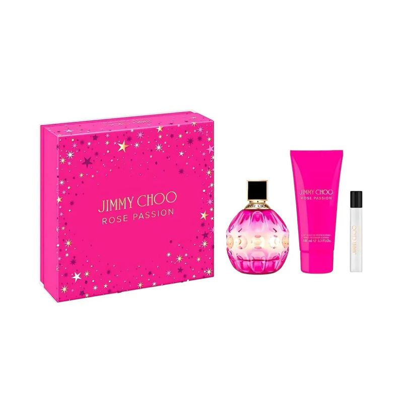 Jimmy Choo Rose Passion For Women Set EDP 100ml + EDP 7.5ml + Perfumed Body Lotion 100ml