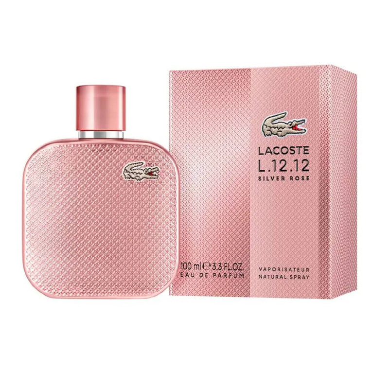 Lacoste L.12.12 Silver Rose Eau De Parfum For Women - Floral Woody Musk Perfume 100ml