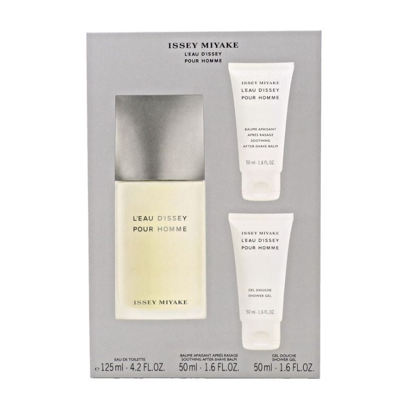 Issey Miyake L'eau D'issey Pour Homme For Men Set EDT 125ml + Soothing After Shave Balm 50ml + Shower Gel 50ml