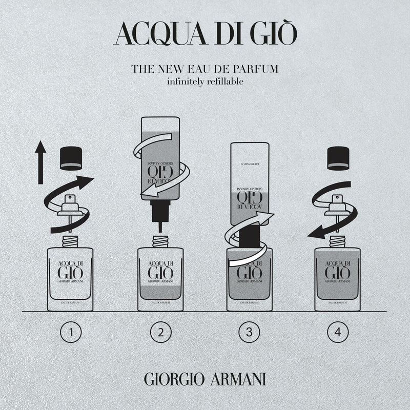 Giorgio Armani Acqua Di Gio Eau De Parfum For Men - Aromatic Aquatic Perfume 150ml Refill