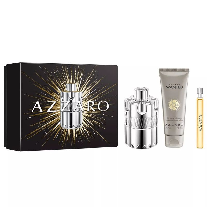 Azzaro Wanted For Men Set EDP 100ml + EDP 10ml + Hair & Body Shampoo 75ml