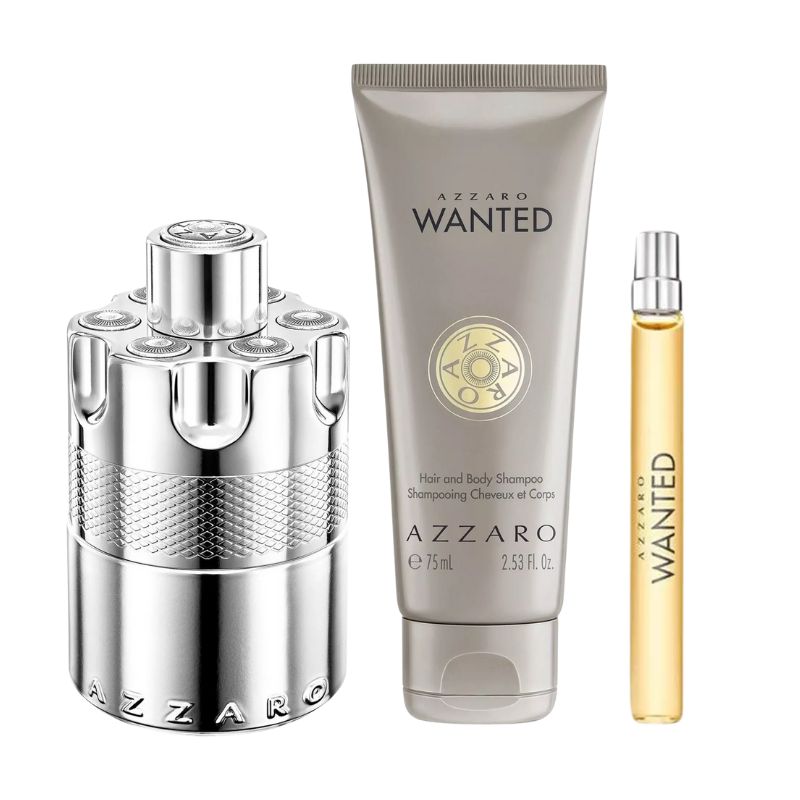 Azzaro Wanted For Men Set EDP 100ml + EDP 10ml + Hair & Body Shampoo 75ml