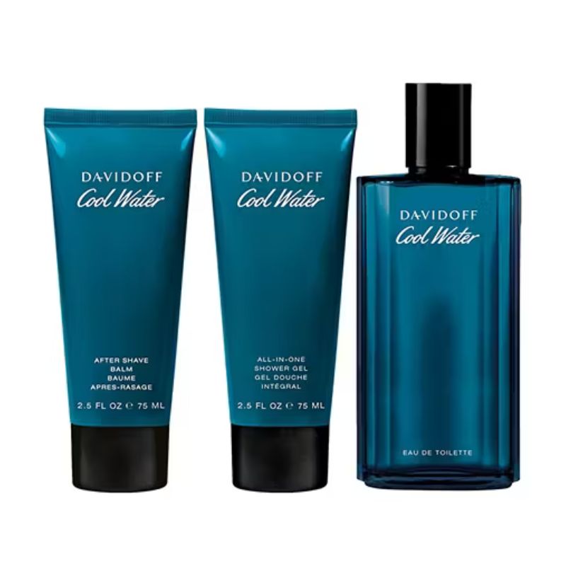 Davidoff Cool Water For Men Set EDT 125ml + After Shave Balm 75ml + All In One Shower Gel 75ml