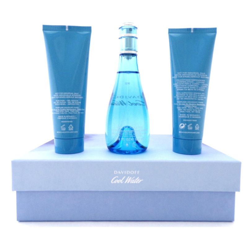 Davidoff Cool Water Woman For Women Set EDT 100ml + Body Lotion 75ml + Shower Gel 75ml