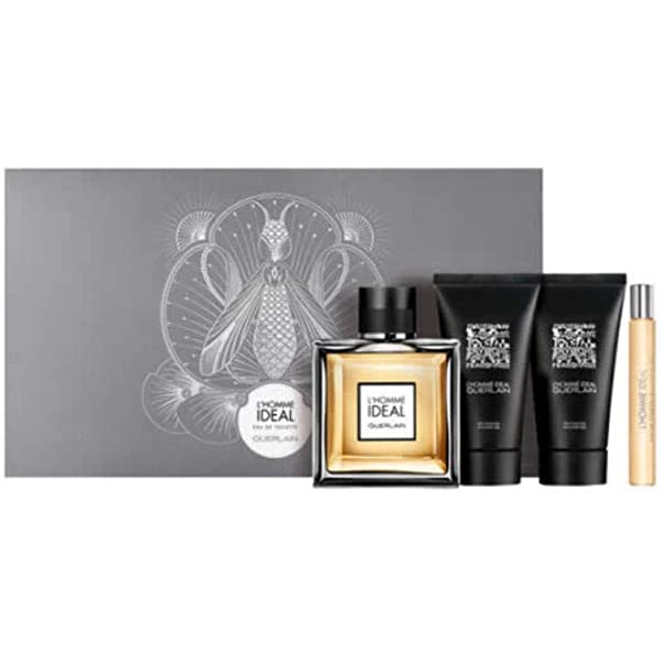 Guerlain L'Homme Ideal for Men  EDT 100ml+10ml Mini+ 2 X 75ml Shower Gel Set