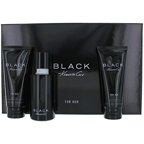 KENNETH COLE BLACK FOR HER EU DE PARFUM SPRAY 100 ML +DEO SPRAY + BODY LOTION 100 ML