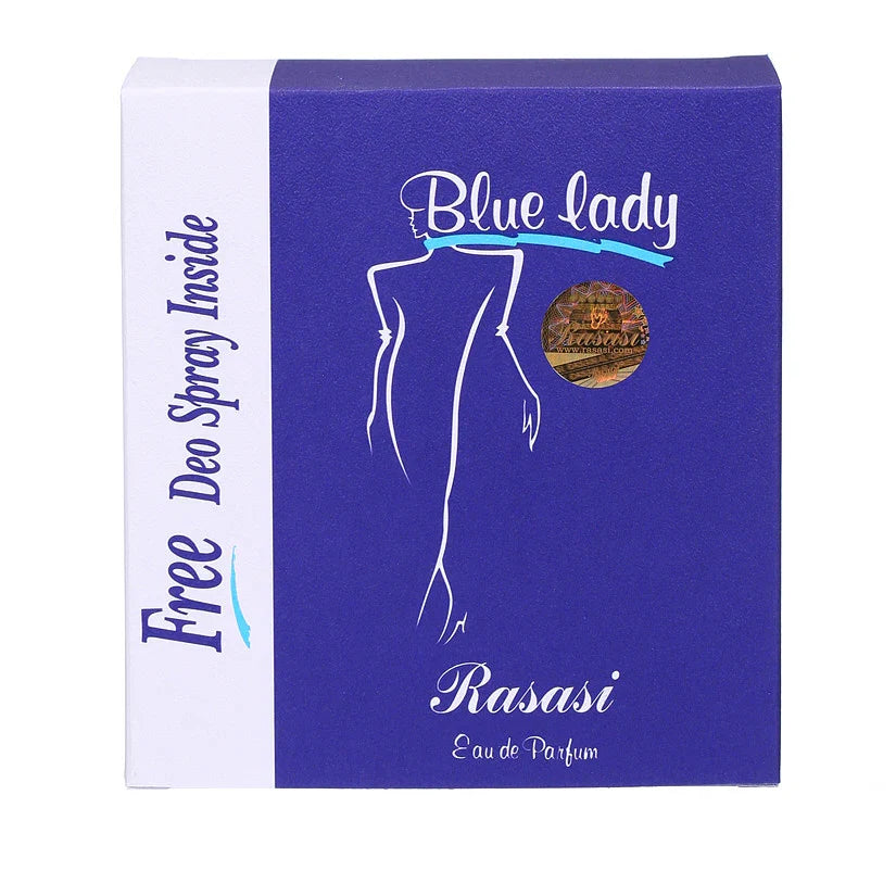 Rasasi Blue Lady With Free Deo, Eau de Parfum, 40 ml