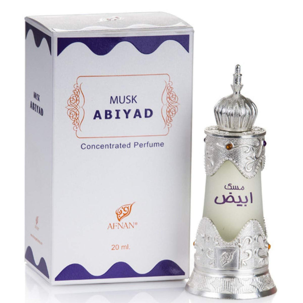 Afnan Musk Abiyad Attar Concentrated Perfume Oil For Unisex, 20ml