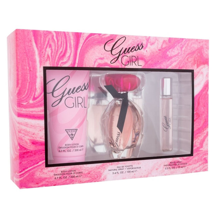 Guess Girl Women Set EDT 100ml + EDT 15ml Travel Spray + Body Lotion 200ml For Women