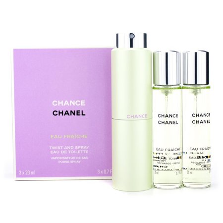 CHANEL CHANCE EAU FRAICHE FOR WOMEN EDT 3x20 ml + 2 REFILLS TRAVEL SPRAY