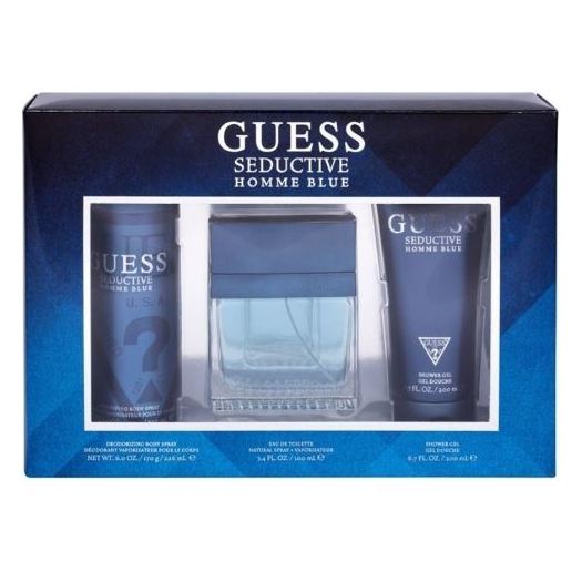GUESS SEDUCTIVE BLUE FOR MEN EDT 100ML+200ML SHAVING GEL+226ML BODY SPRAY SET