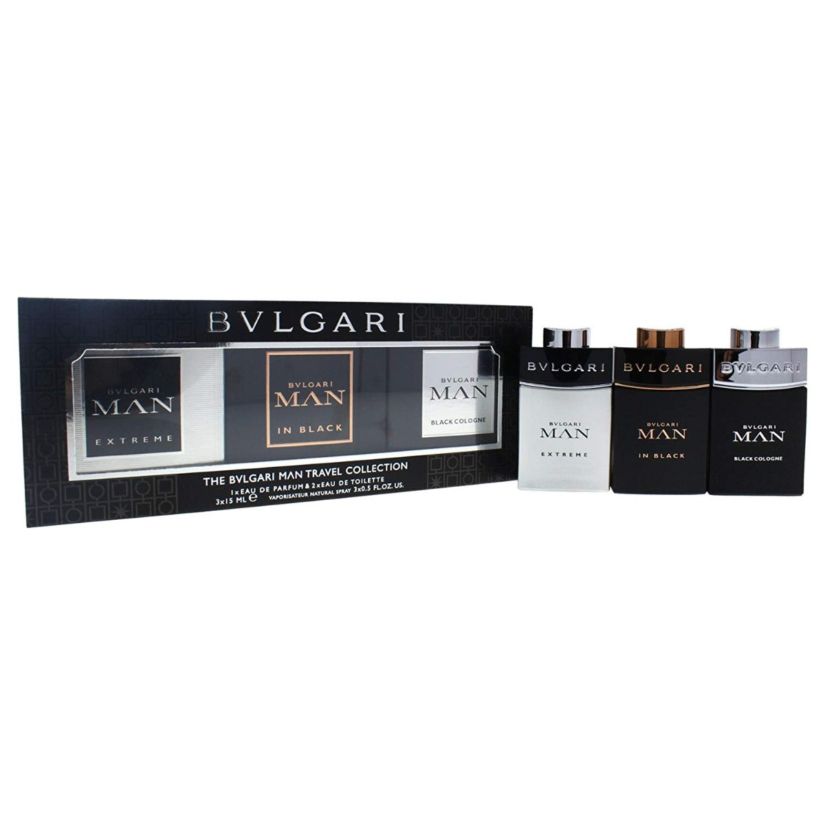 Bvlgari Perfume  - Bvlgari Travel Collection 3 Peice Mini Gift Set - perfume for men, Black Edp Spray, Black Cologne Edt Spray, 3 Count