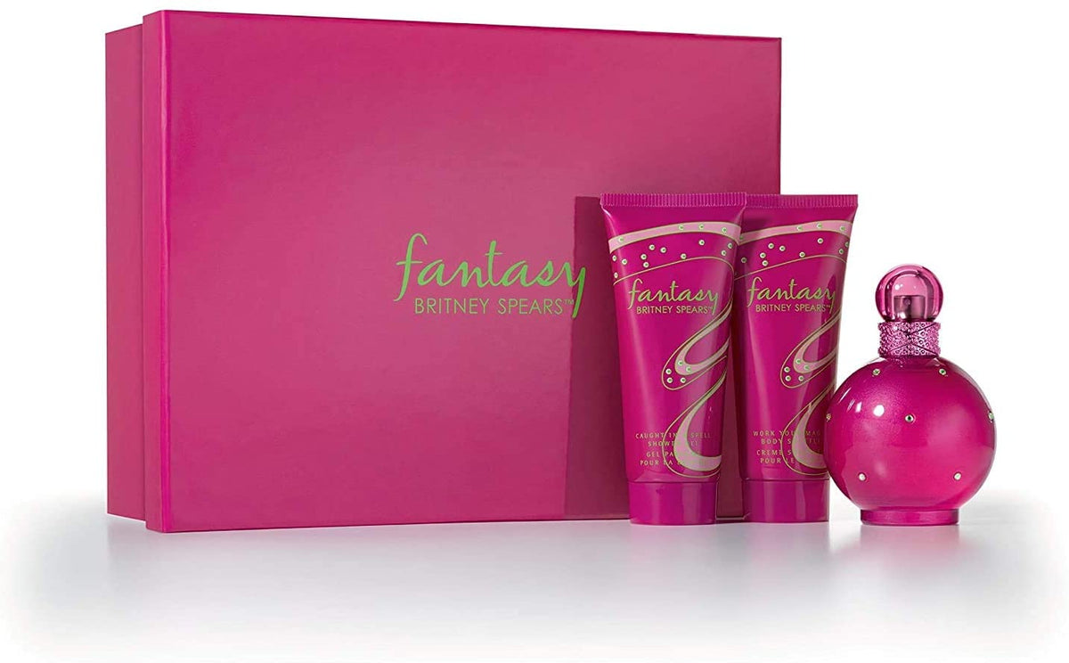 Britney Spears Fantasy Giftset For Women - EDP 100ml+ Shower Gel 100ml + Body Souffle 100ml