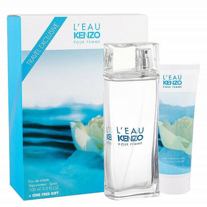 Kenzo L'eau Kenzo Pour Femme Women  Set EDT 100ml + Moisturizing Body Gel 75ml (Travel Exclusive) For Women