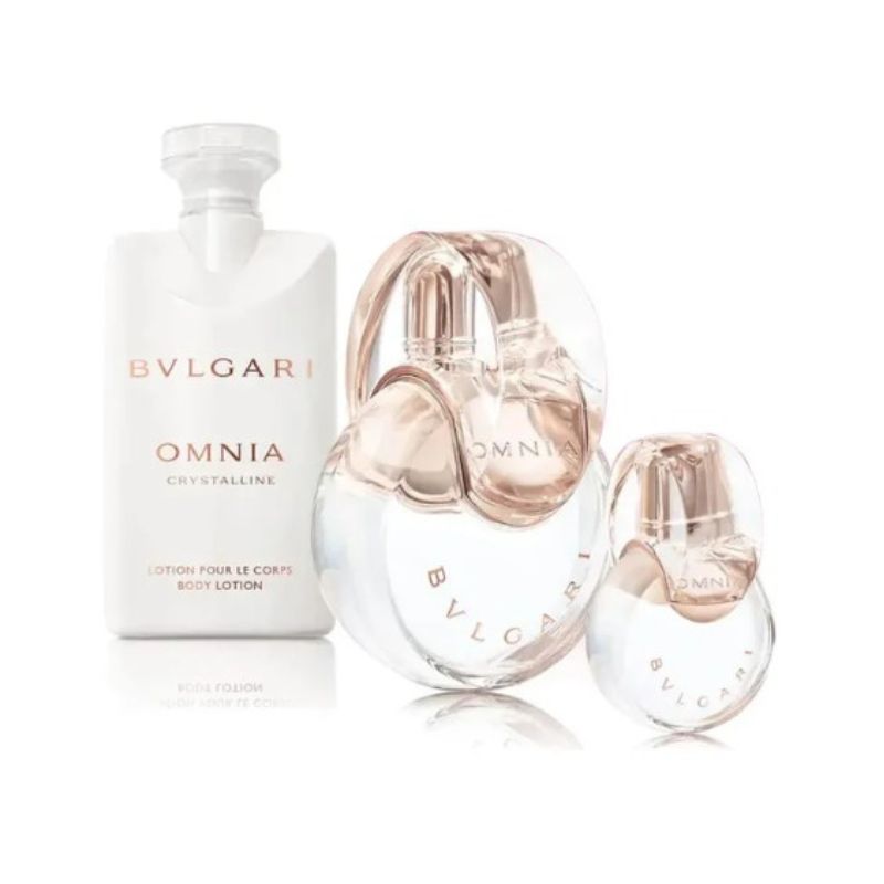 Bvlgari Omnia Crystalline For Women Set EDT 100ml + EDT 15ml + Body Lotion 75ml