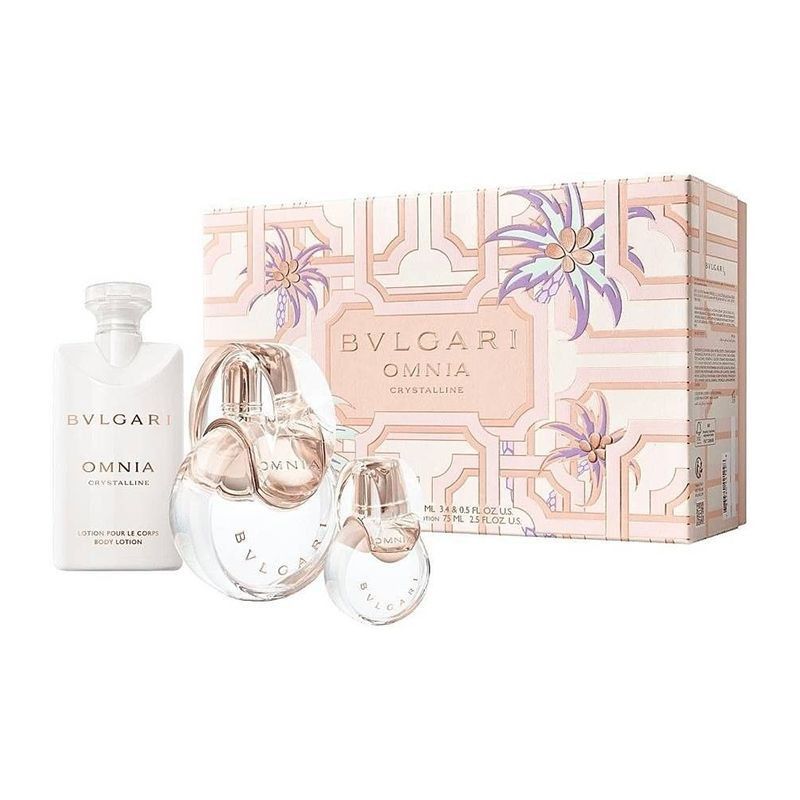 Bvlgari Omnia Crystalline For Women Set EDT 100ml + EDT 15ml + Body Lotion 75ml