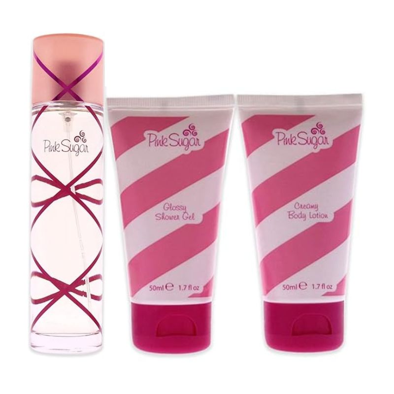 Aquolina Pink Sugar Candy Magic For Women Set EDT 50ml + Creamy Body Lotion 50ml + Glossy Shower Gel 50ml