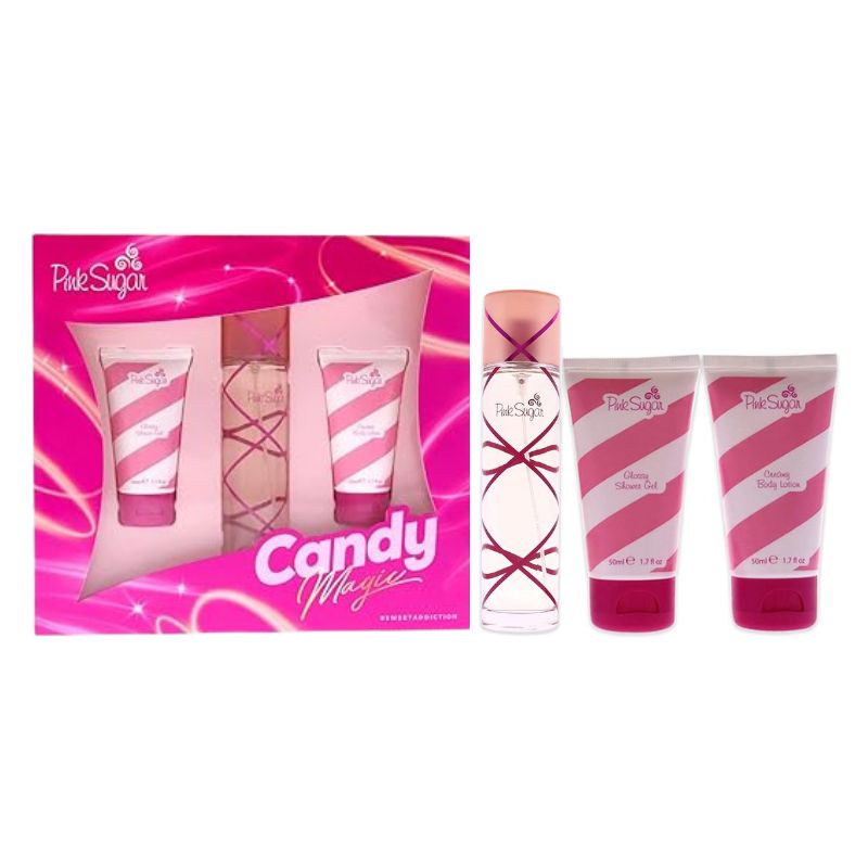 Aquolina Pink Sugar Candy Magic For Women Set EDT 50ml + Creamy Body Lotion 50ml + Glossy Shower Gel 50ml