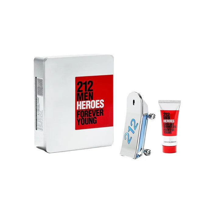 Carolina Herrera 212 Heroes Forever Young Men  Set EDT 90ml + Bath& shower Gel 100ml For Men