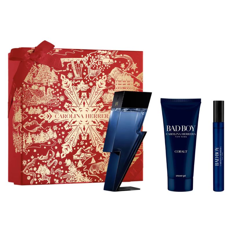 Carolina Herrera Bad Boy Cobalt For Men Set EDP Electrique 100ml + EDP Electrique 10ml + Shower Gel 100ml