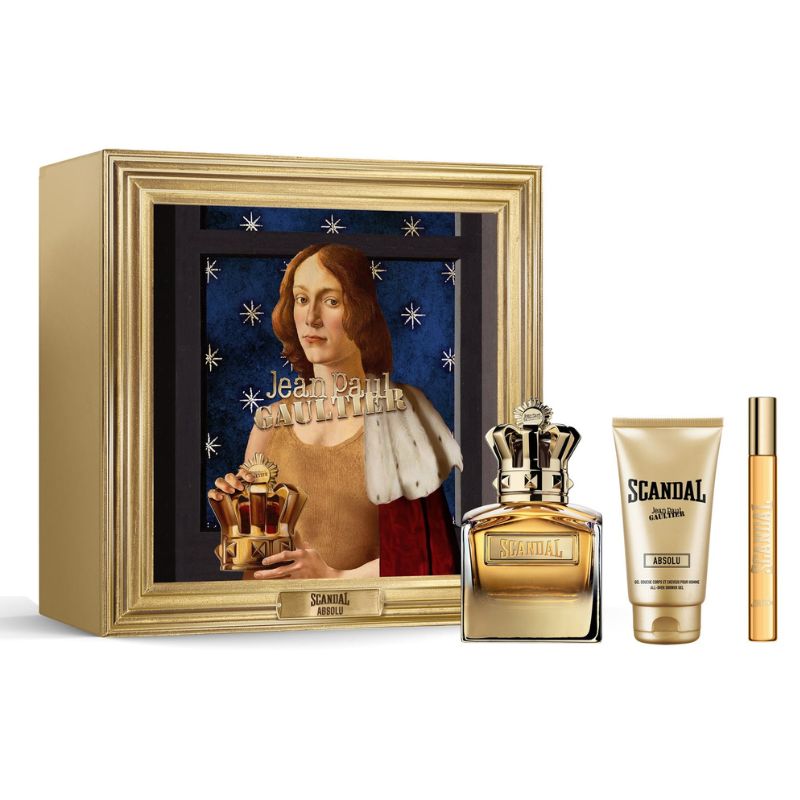 Jean Paul Gaultier Scandal Absolu Pour Homme For Men Set Parfum Concentre 100ml + Parfum Concentre 10ml+ All-Over Shower Gel 75ml