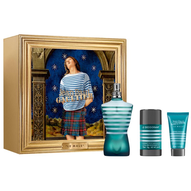 Jean Paul Gaultier Le Male For Men Set EDT 125ml+Soothng Aftershave Balm 50ml+Alcohol-Free Deo Stick 75ml