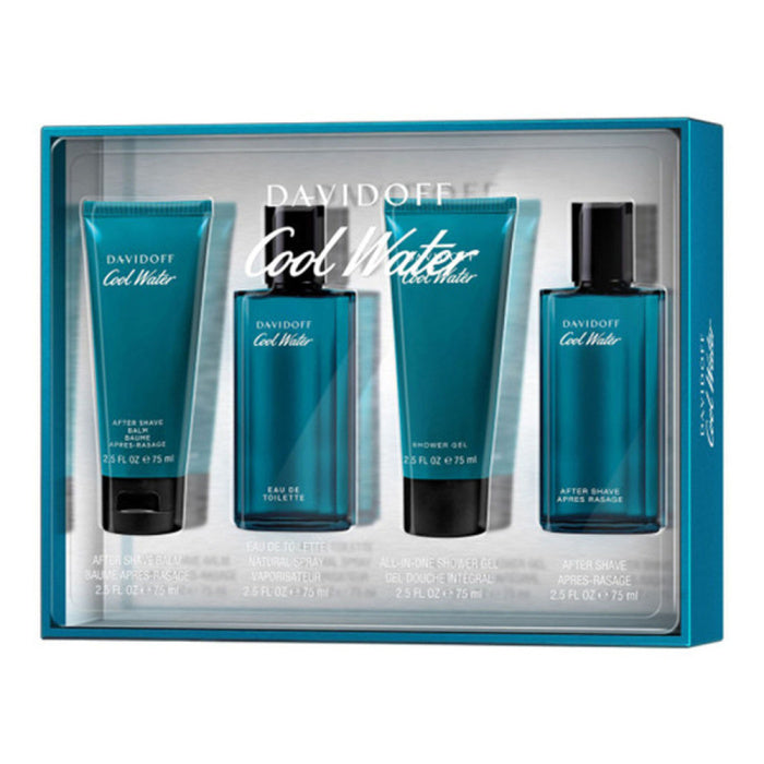 Davidoff Cool Water  Set EDT 75ml + After Shave  Balm 75ml + All-in-one Shower Gel 75ml + After Shave 75 Ml For Men