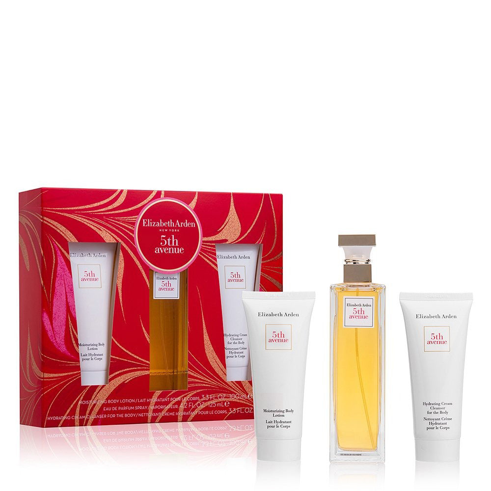 Elizabeth Arden 5th Avenue For Women Set EDP 125ml + Moisturizing Body Lotion 100ml + Hydrating Cream Body Cleanser 100ml