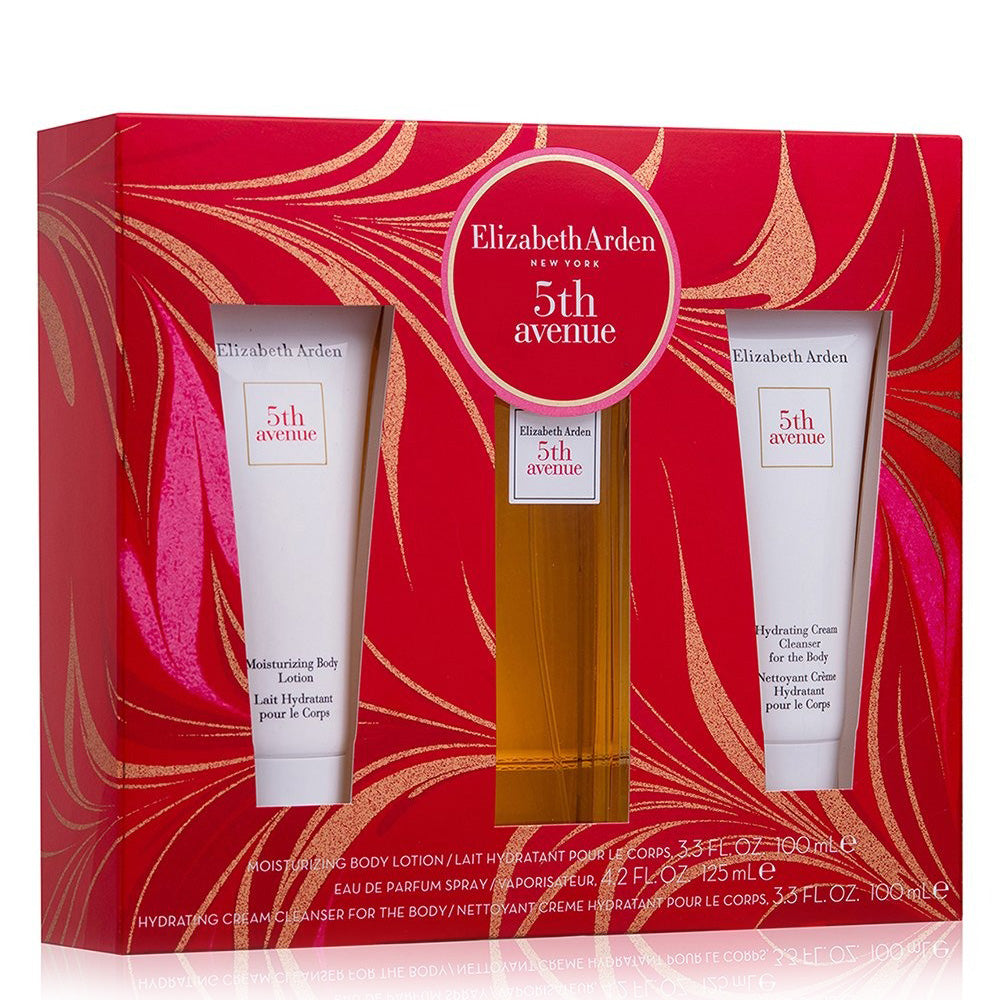 Elizabeth Arden 5th Avenue For Women Set EDP 125ml + Moisturizing Body Lotion 100ml + Hydrating Cream Body Cleanser 100ml