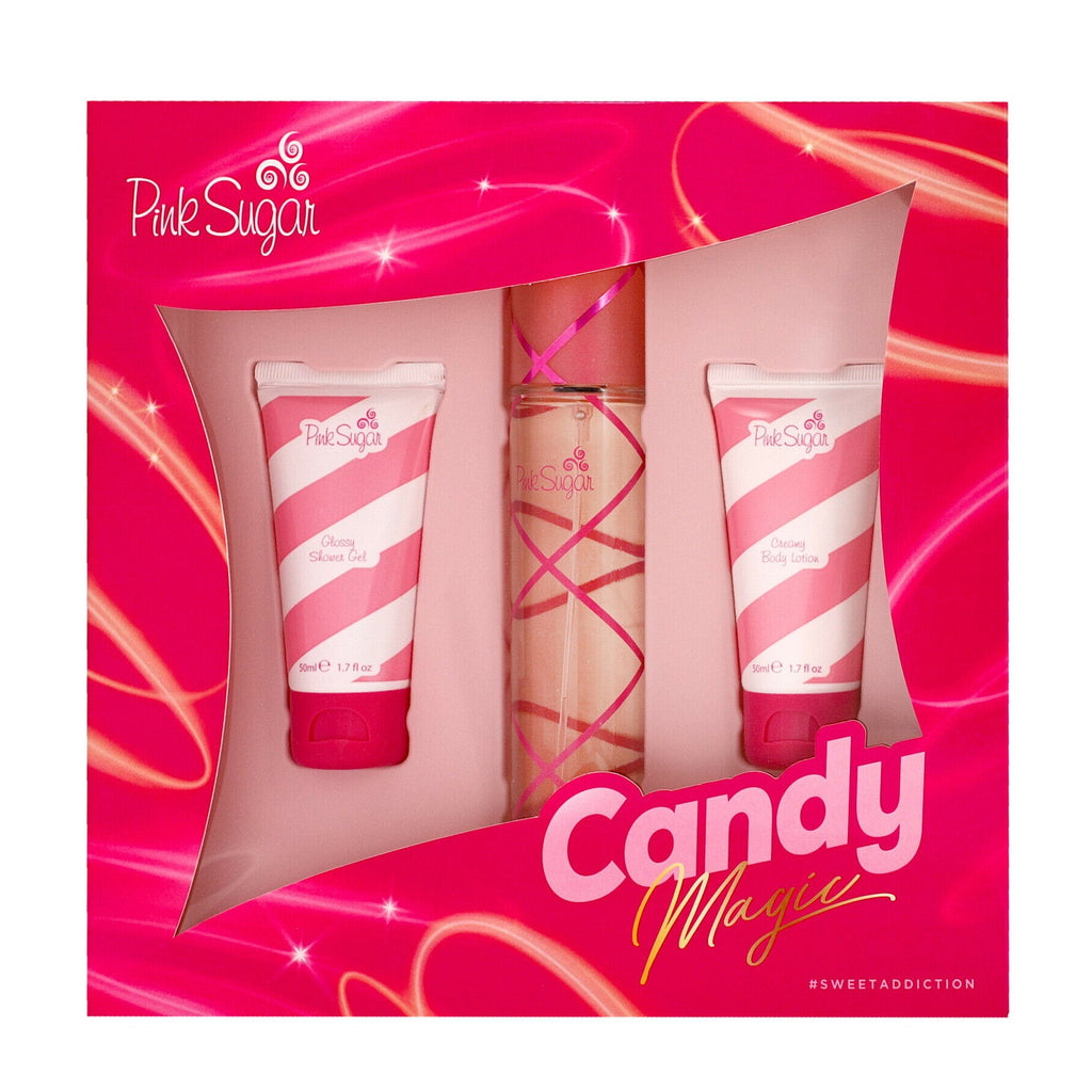 Aquolina Pink Sugar Candy Magic Gift Set For Women (EDT 100ml+ Body Lotion 50ml + Shower Gel 50ml)