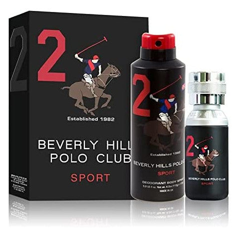 Beverly Hills Polo Club 2 Sport Gift Set 100ml EDT + 175ml Deo Spy