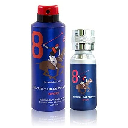 Beverly Hills Polo Club 8 Sport Gift Set 100ml EDT + 175ml Deo Spy