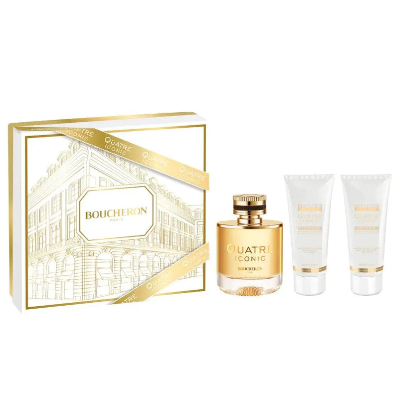 Boucheron Quatre Iconic Pour Femme Set EDP 100ml+ Perfumed Body Lotion 100 ml+Perfumed  Bath& Shower Gel  100ml For Women