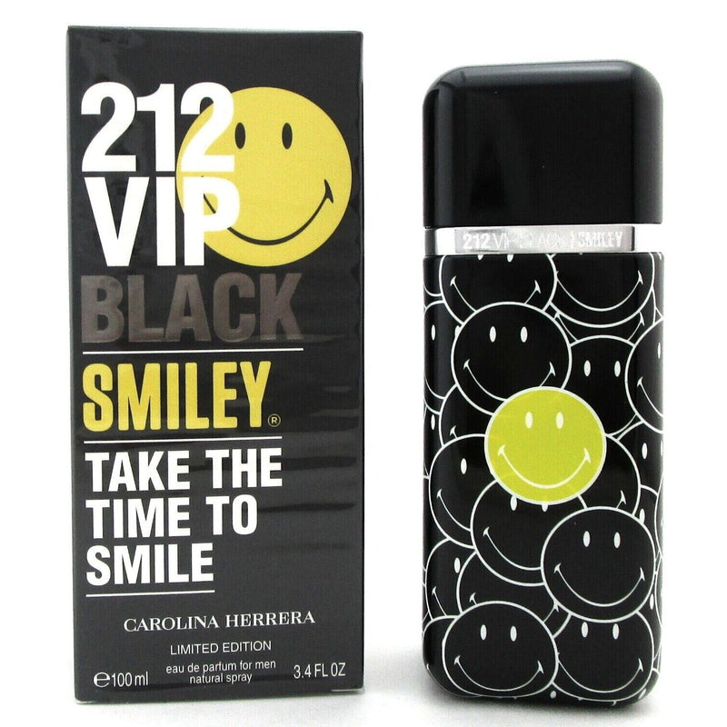 Carolina Herrera 212 Vip Men Black Smiley Take The Time To Smile Limited Edition Perfume For Men EDP 100ml