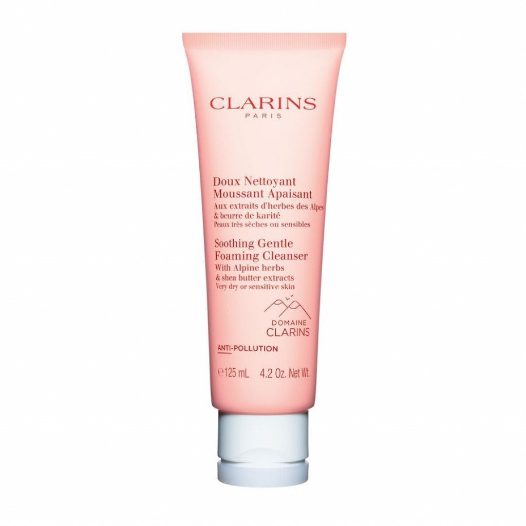 Clarins Soothing Gentle Foaming Cleanser With Alpine Herbs & Shea Butter Extracts For Women 125ml