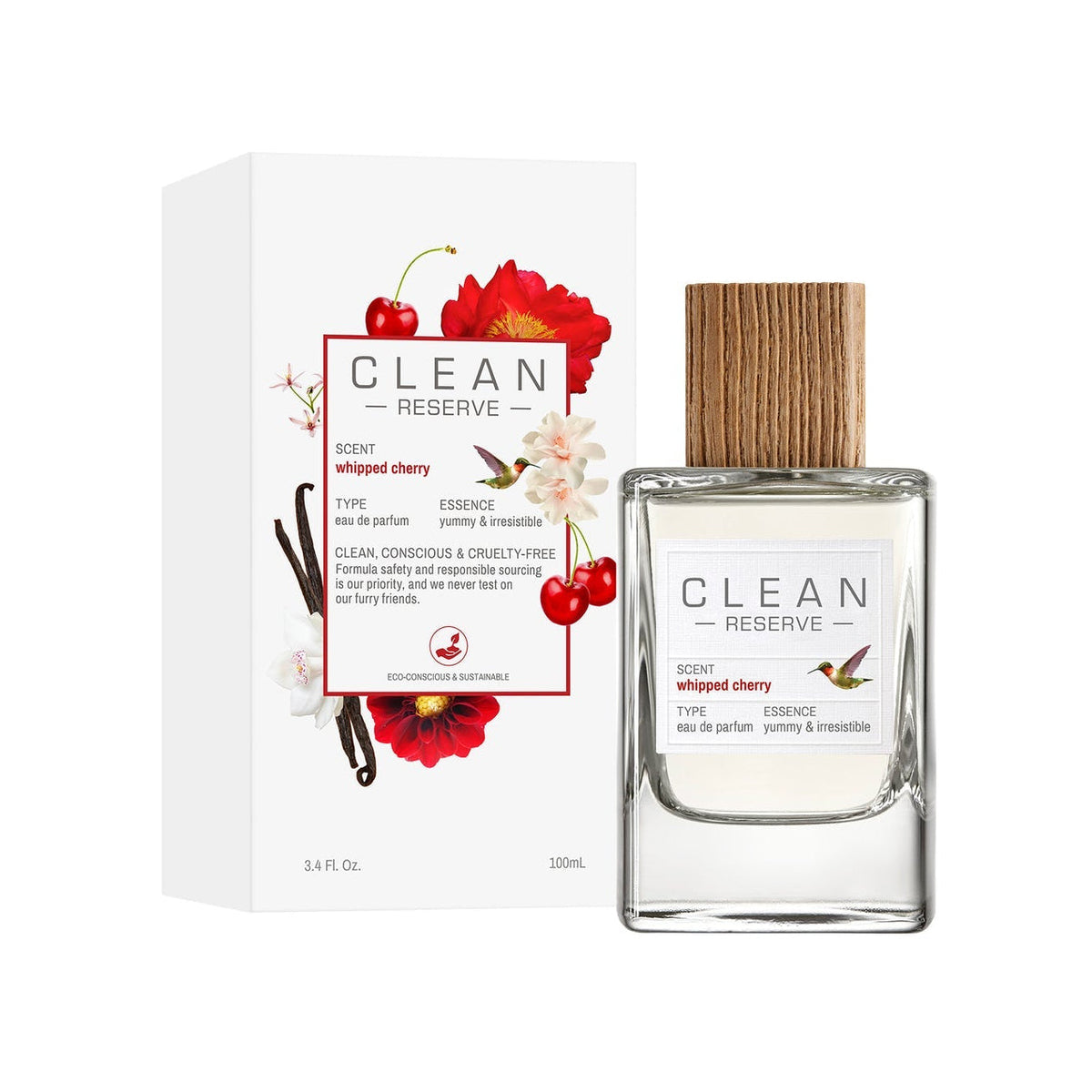 Clean Reserve Whipped Cherry Eau De Parfum For Unisex -Floral Fruity Gourmand Perfume 100ml